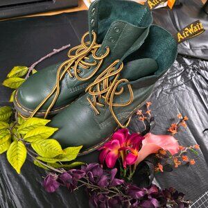 Dr. Martens 1460 Pascal Green Leather Boots, Ladies 7